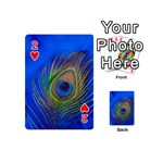 Blue Peacock Feather Playing Cards 54 (Mini)  Front - Heart2