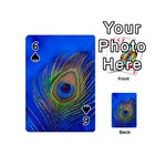 Blue Peacock Feather Playing Cards 54 (Mini)  Front - Spade6
