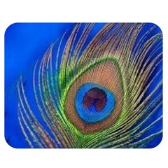 Blue Peacock Feather Double Sided Flano Blanket (medium) 