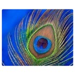 Blue Peacock Feather Double Sided Flano Blanket (Medium)  60 x50  Blanket Front