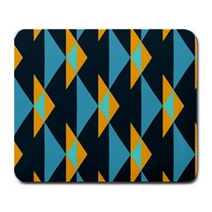 Yellow Blue Triangles Pattern                                                        			large Mousepad