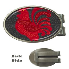 Red Fire Chicken Year Money Clips (oval)  by Valentinaart