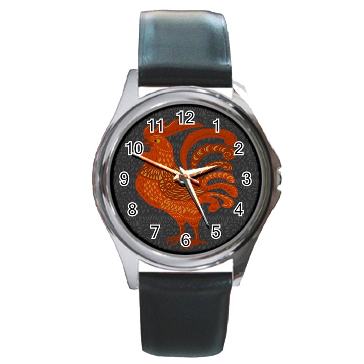 Chicken year Round Metal Watch