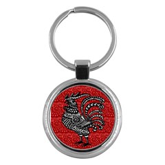 Year Of The Rooster Key Chains (round)  by Valentinaart