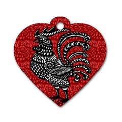 Year Of The Rooster Dog Tag Heart (two Sides) by Valentinaart