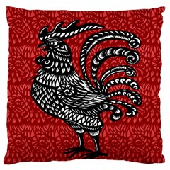 Year Of The Rooster Large Cushion Case (two Sides) by Valentinaart