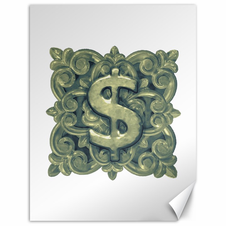 Money Symbol Ornament Canvas 12  x 16  