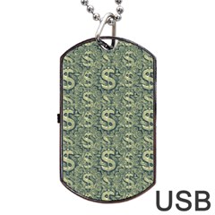 Money Symbol Ornament Dog Tag Usb Flash (two Sides) by dflcprintsclothing