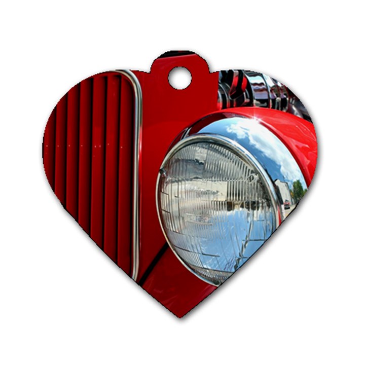 Antique Car Auto Roadster Old Dog Tag Heart (Two Sides)