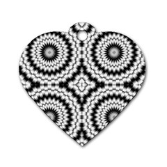 Pattern Tile Seamless Design Dog Tag Heart (two Sides)