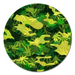 Marijuana Camouflage Cannabis Drug Magnet 5  (round) by Amaryn4rt