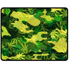 Marijuana Camouflage Cannabis Drug Fleece Blanket (medium)  by Amaryn4rt