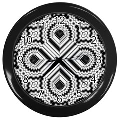 Pattern Tile Seamless Design Wall Clocks (Black)