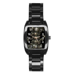 Fractal Math Geometry Backdrop Stainless Steel Barrel Watch by Amaryn4rt