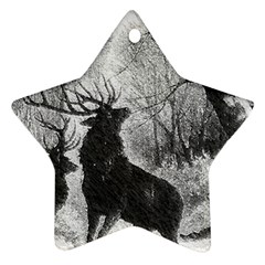 Stag Deer Forest Winter Christmas Ornament (star) by Amaryn4rt