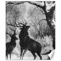 Stag Deer Forest Winter Christmas Canvas 8  X 10  by Amaryn4rt