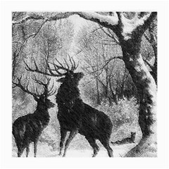 Stag Deer Forest Winter Christmas Medium Glasses Cloth (2-side) by Amaryn4rt