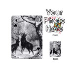 Stag Deer Forest Winter Christmas Playing Cards 54 (Mini)  Front - Spade9