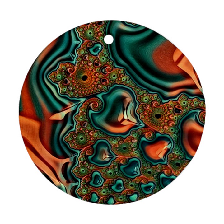 Painted Fractal Round Ornament (Two Sides)