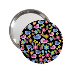 Spring Pattern - Black 2 25  Handbag Mirrors by Valentinaart