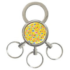 Spring Pattern - Yellow 3-ring Key Chains by Valentinaart