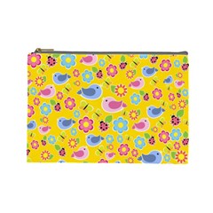 Spring Pattern - Yellow Cosmetic Bag (large)  by Valentinaart