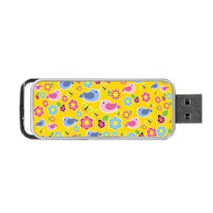 Spring Pattern - Yellow Portable Usb Flash (two Sides) by Valentinaart