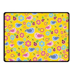 Spring Pattern - Yellow Double Sided Fleece Blanket (small)  by Valentinaart