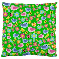 Spring Pattern - Green Standard Flano Cushion Case (one Side)