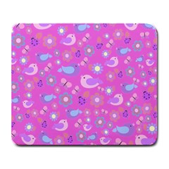 Spring Pattern - Pink Large Mousepads by Valentinaart