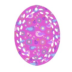 Spring Pattern - Pink Ornament (oval Filigree) by Valentinaart