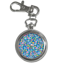 Spring Pattern - Blue Key Chain Watches by Valentinaart