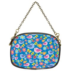 Spring Pattern - Blue Chain Purses (one Side)  by Valentinaart