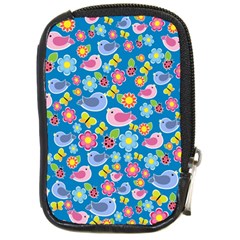 Spring Pattern - Blue Compact Camera Cases by Valentinaart
