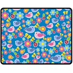 Spring pattern - blue Fleece Blanket (Medium)  60 x50  Blanket Front