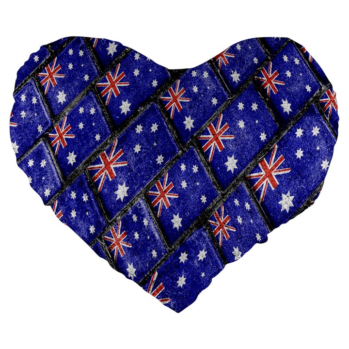 Australian Flag Urban Grunge Pattern Large 19  Premium Heart Shape Cushions