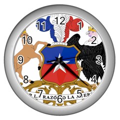 Coat Of Arms Of Chile Wall Clocks (silver)  by abbeyz71