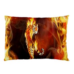 Fire Tiger Lion Animals Wild Orange Yellow Pillow Case