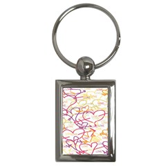 Love Heart Valentine Rainbow Color Purple Pink Yellow Green Key Chains (Rectangle) 