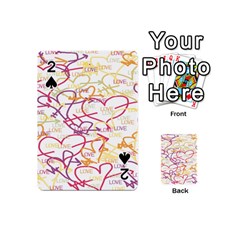 Love Heart Valentine Rainbow Color Purple Pink Yellow Green Playing Cards 54 (Mini) 