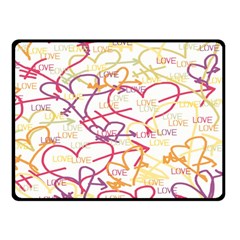 Love Heart Valentine Rainbow Color Purple Pink Yellow Green Double Sided Fleece Blanket (Small) 