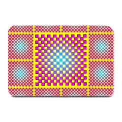 Rotational Plaid Purple Blue Yellow Plate Mats