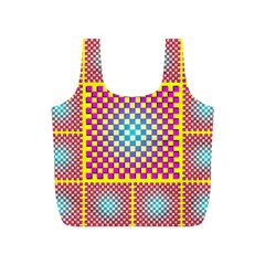 Rotational Plaid Purple Blue Yellow Full Print Recycle Bags (S) 