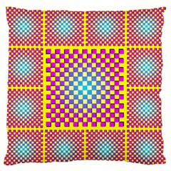 Rotational Plaid Purple Blue Yellow Large Flano Cushion Case (One Side)