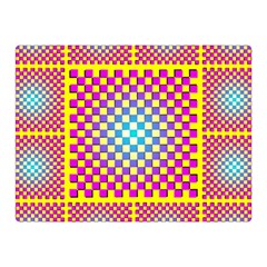 Rotational Plaid Purple Blue Yellow Double Sided Flano Blanket (Mini) 