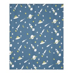 Space Saturn Star Moon Rocket Planet Meteor Shower Curtain 60  x 72  (Medium) 