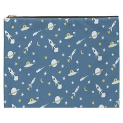 Space Saturn Star Moon Rocket Planet Meteor Cosmetic Bag (XXXL) 