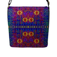 Festive Decorative Moonshine Flap Messenger Bag (l)  by pepitasart