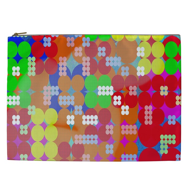 Abstract Polka Dot Pattern Cosmetic Bag (XXL) 