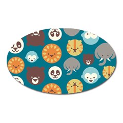 Animal Pattern Oval Magnet by Nexatart